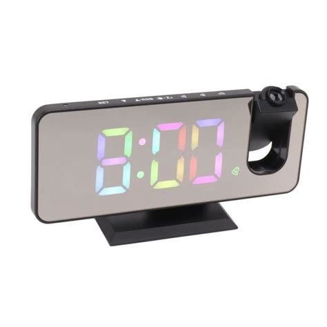 Fafeicy réveil à projection RVB Horloge miroir numérique avec grand