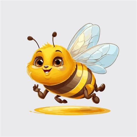 Premium Vector Cute Honey Bee Vector On A White Background