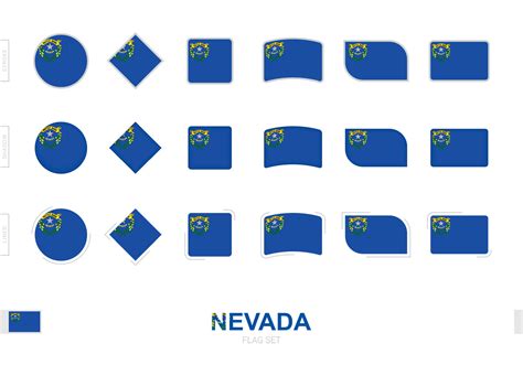 Nevada flag set, simple flags of Nevada with three different effects ...