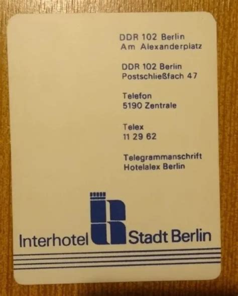 Ddr Taschenkalender 1971 Interhotel Stadt Berlin Aus Plaste Hauptstadt