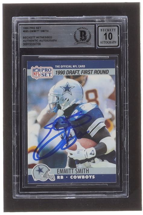 Emmitt Smith Signed Pro Set Rc Bgs Pristine Auction