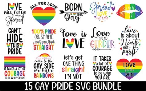 Pacote Svg Do Orgulho Gay Vetor Premium