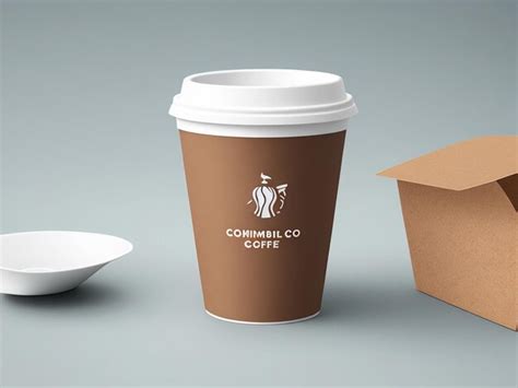 Premium AI Image PSD Disposable Coffee Paper Cup Mockup Design