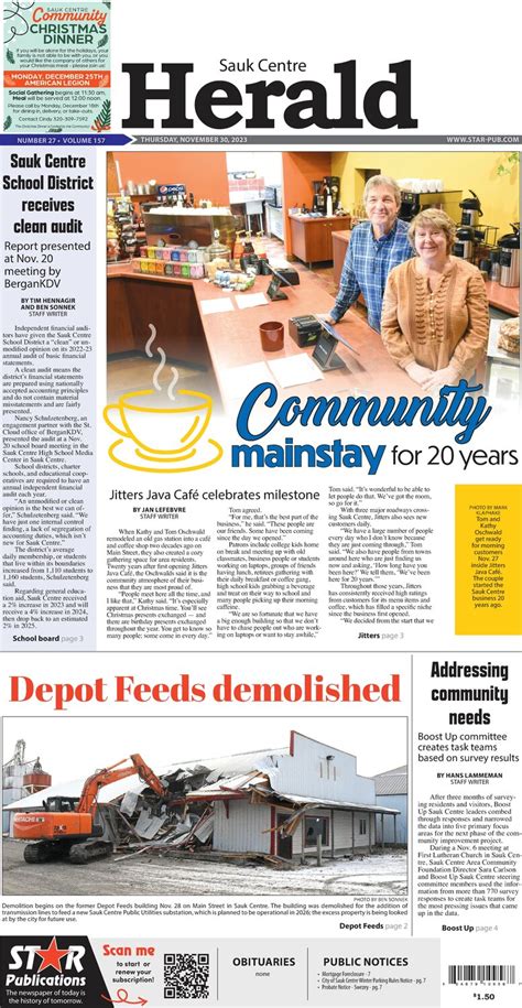 Thursday November 30 2023 Sauk Centre Herald