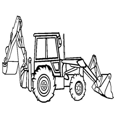 Backhoe Loader In Digger Coloring Page Color Luna