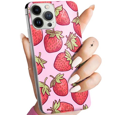 Etui Do Iphone Pro Max Wzory Truskawki Poziomki Owoce Obudowa