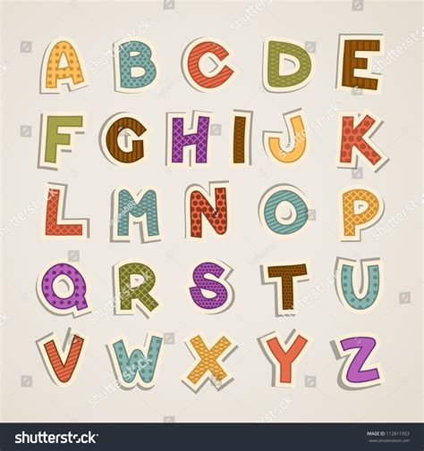 Cartoon Alphabet Stock Vector Illustration Shutterstock