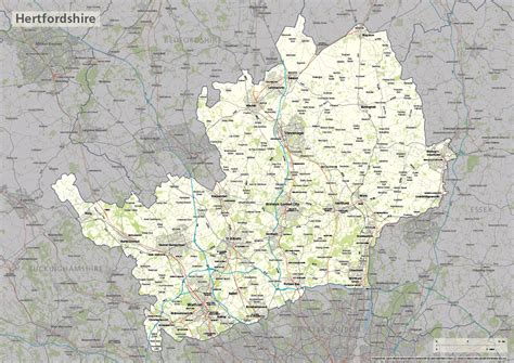 Hertfordshire County Map Maproom