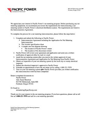 Fillable Online Pacificpower Pacific Power Metering Department Form Fax