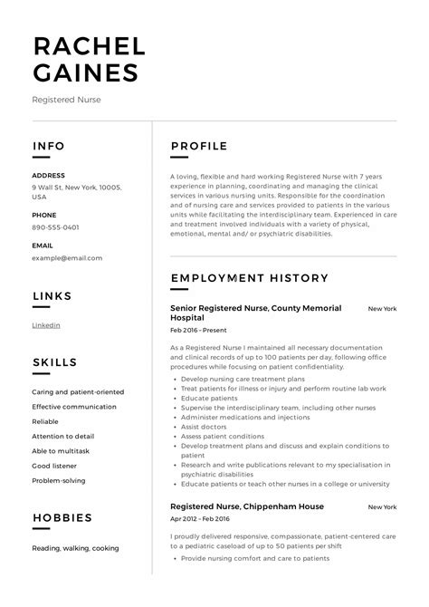 Registered Nurse Rn Resume Examples Registered Nurse