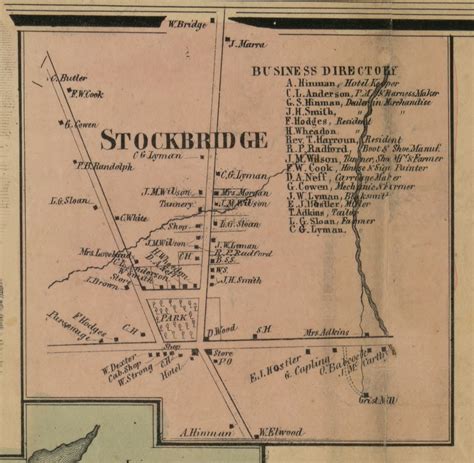 Stockbridge Village New York 1859 Old Town Map Custom Print Madison