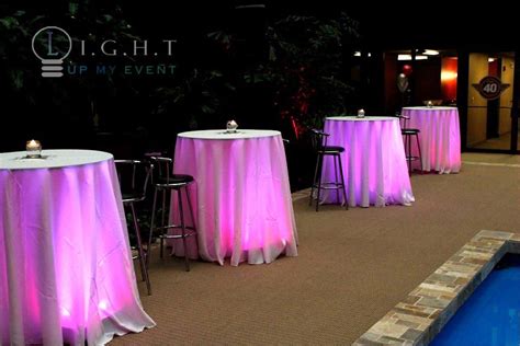 Pink Cocktail Table Under Lighting White Linens Multi Color Under Table Lighting Ring