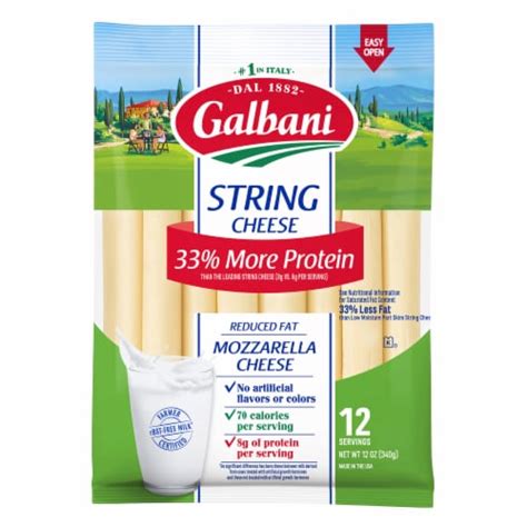 Galbani Reduced Fat Mozzarella String Cheese 12 Ct 1 Oz Each Kroger