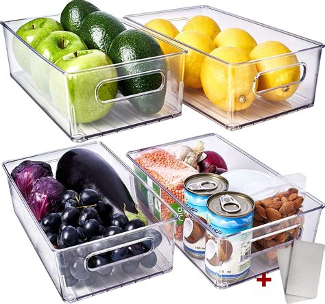 Fridge Organizer Bins Refrigerator Organizer Set Of 4