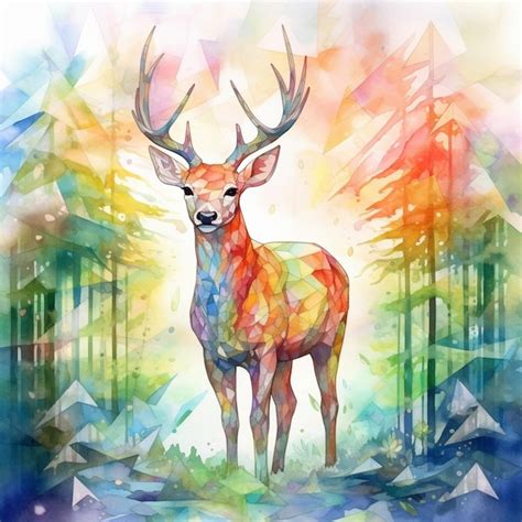 Premium Ai Image A Painting Of A Deer With The Word Deer On It
