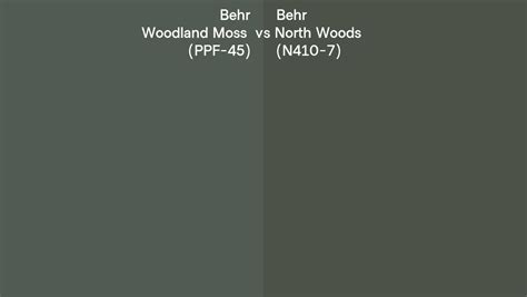 Behr Woodland Moss Vs North Woods Side By Side Comparison