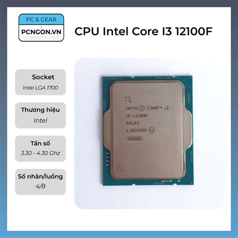 CPU Intel Core I3 12100F 3 3GHz Turbo 4 3GHz 4 nhân 8 luồng LGA1700