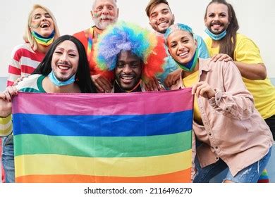 Multiracial People Gay Pride Parade Banner Stock Photo Shutterstock