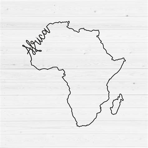 Africa Svg Hand Lettered Svg Africa Outline Svg Africa Map Etsy