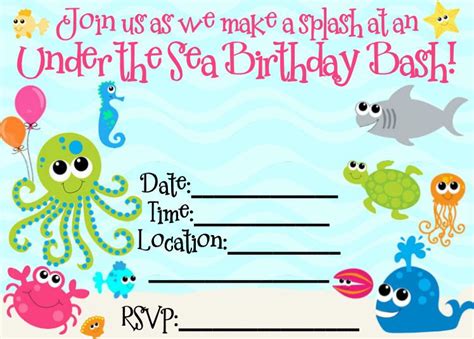 Free Under The Sea Birthday Party Printables Ocean Birthday Party Ocean