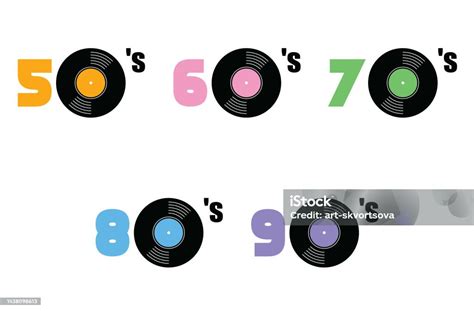 Music Of Fifties Sixties Seventies Eighties And Nineties Stock