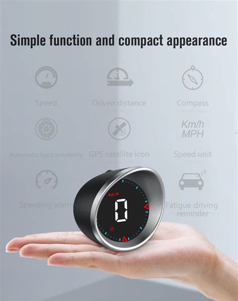 Digital Display Gps Speedometer Hud Mph Km H Overspeed Warning For Car