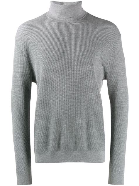 Pringle Of Scotland Turtleneck Fine Knit Sweater In Grey Modesens