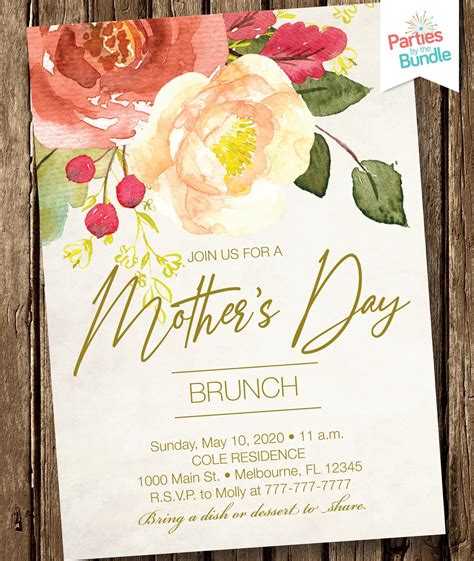 Mother S Day Brunch Invitation Template Free