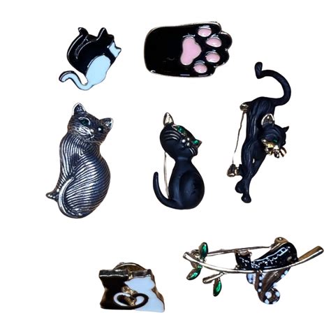 Cat Brooch Pack Of 7