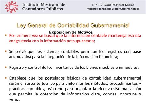 Ppt Ley General De Contabilidad Gubernamental C P C J Jes S