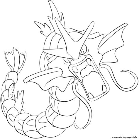 Gyarados Pokemon Coloring Page Printable