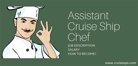 Assistant Cruise Ship Cook Salary Job Description Requirements