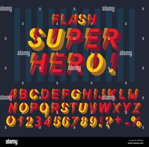 Fuentes Flash Super Hero D Las Letras Del Alfabeto Y Los N Meros En