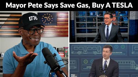 Pete Buttigieg And Stephen Colbert Say Buy A Tesla To Save Gas Youtube