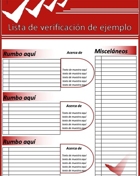 Plantillas Para Checklist En Word Y Excel Ejemplos Gratis