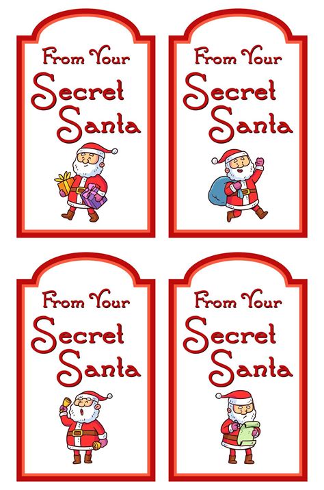 Free Printable Secret Santa Gift Tags