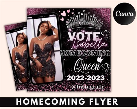 Vote Homecoming Queen Flyer Homecoming Flyer Campaign Flyer Class