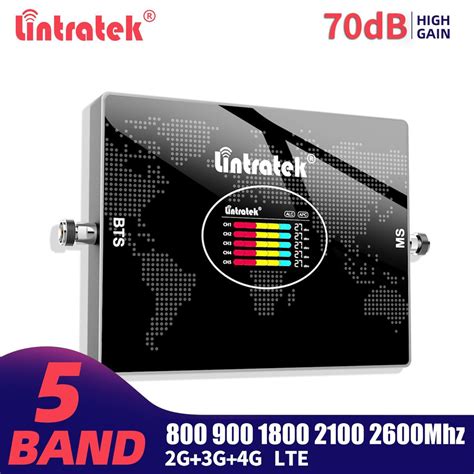 Lintratek 5 Band Signal Booster LTE 4G B20 800 900 GSM 1800 2100 2600