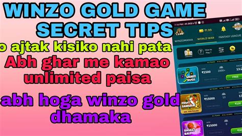 WINZO GOLD NEW SECRET TIPS AND TRICKS UNLIMITED EARNING TIPS YouTube