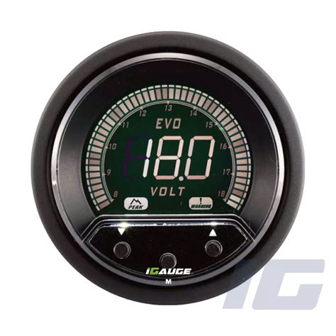 Evo Pk Series Mm Lcd Performance Car Gauges Volt Gauge With Warning