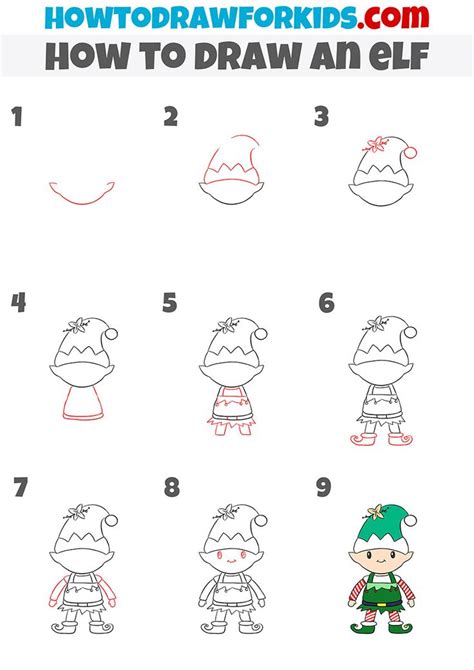 How to Draw an elf by step | Elf drawings, Easy drawings for kids, Step ...