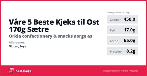 Våre 5 Beste Kjeks Til Ost 170g Sætre Kassalapp®