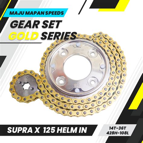 Jual Gear Set Supra X 125 Helm In 14T 36T 428HG 108l Model SSS Merk KC