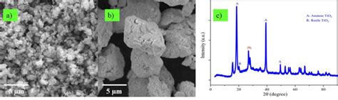 A SEM Images Of Pure TiO2 Nanoparticles B SEM Images Of Pure Pb