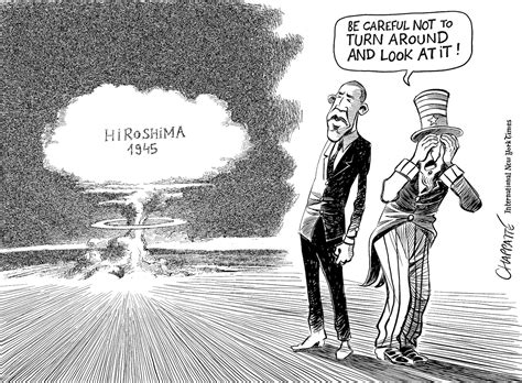 Hiroshima Obama Confronts Past Globecartoon Political Cartoons