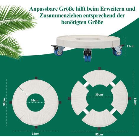 Einfeben Porte Plante A Roulettes Support Plante Cm R Glable Pour