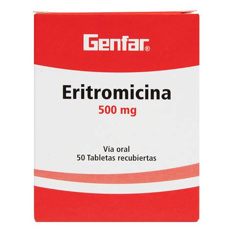 ERITROMICINA 500 MG GF 50 TAB Drogas Exito