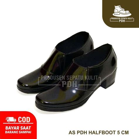 Jual SEPATU KULIT SINTETIS PDH BOOTS WANITA POLWAN SECWAN SUS PNS