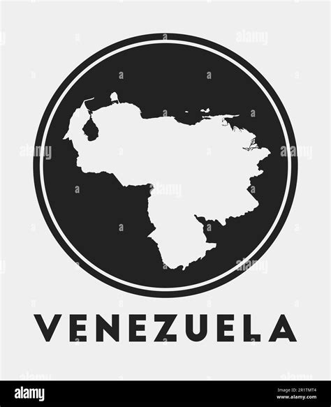 Venezuela Icon Round Logo With Country Map And Title Stylish