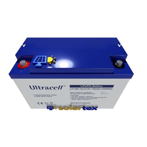 Batería de Litio 100Ah 12V Ultracell Solartex Chile